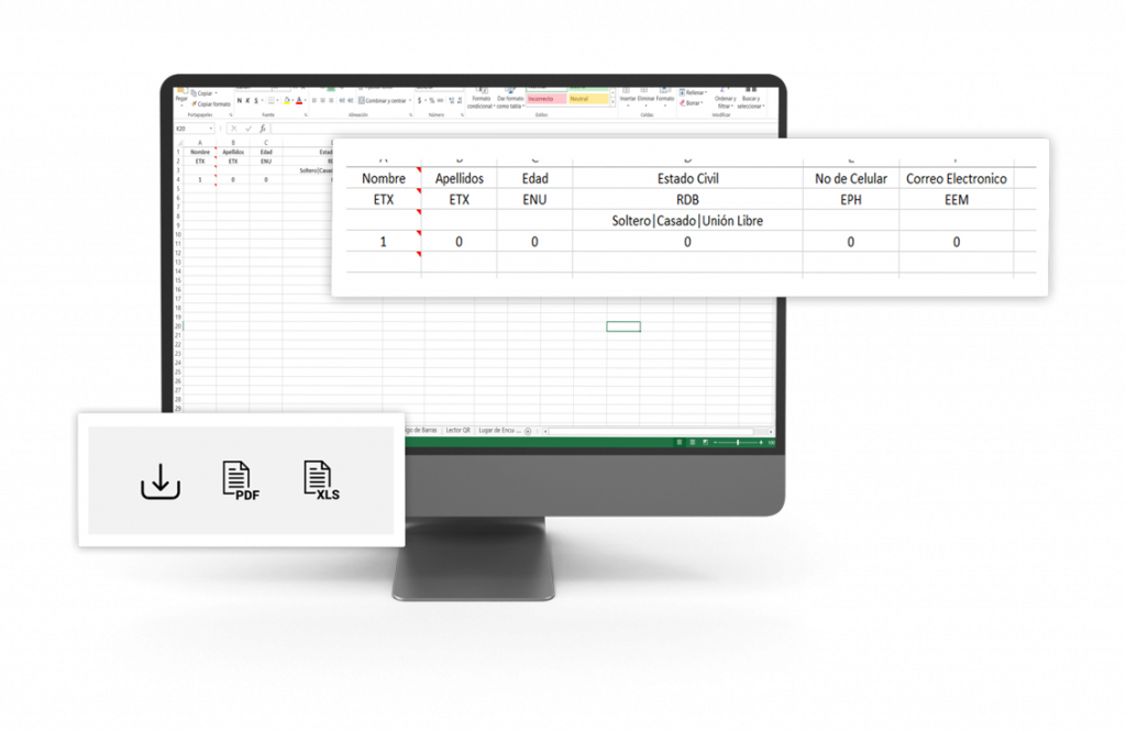 Rerpotes descargables en Excel de formularios digitales