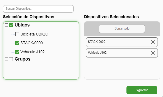 Selección de dispositivos