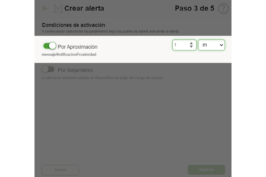 alerta de aproximación