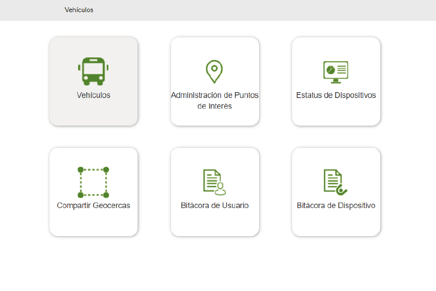 Botón "Vehículos"